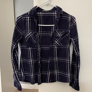 Navy and white flannel